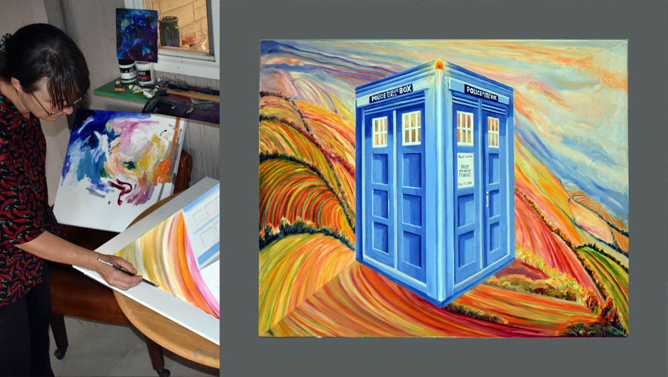 Tardis in land of Van Gogh