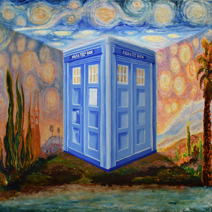 The Tardis in the Land of Vangogh by Ana Nelson